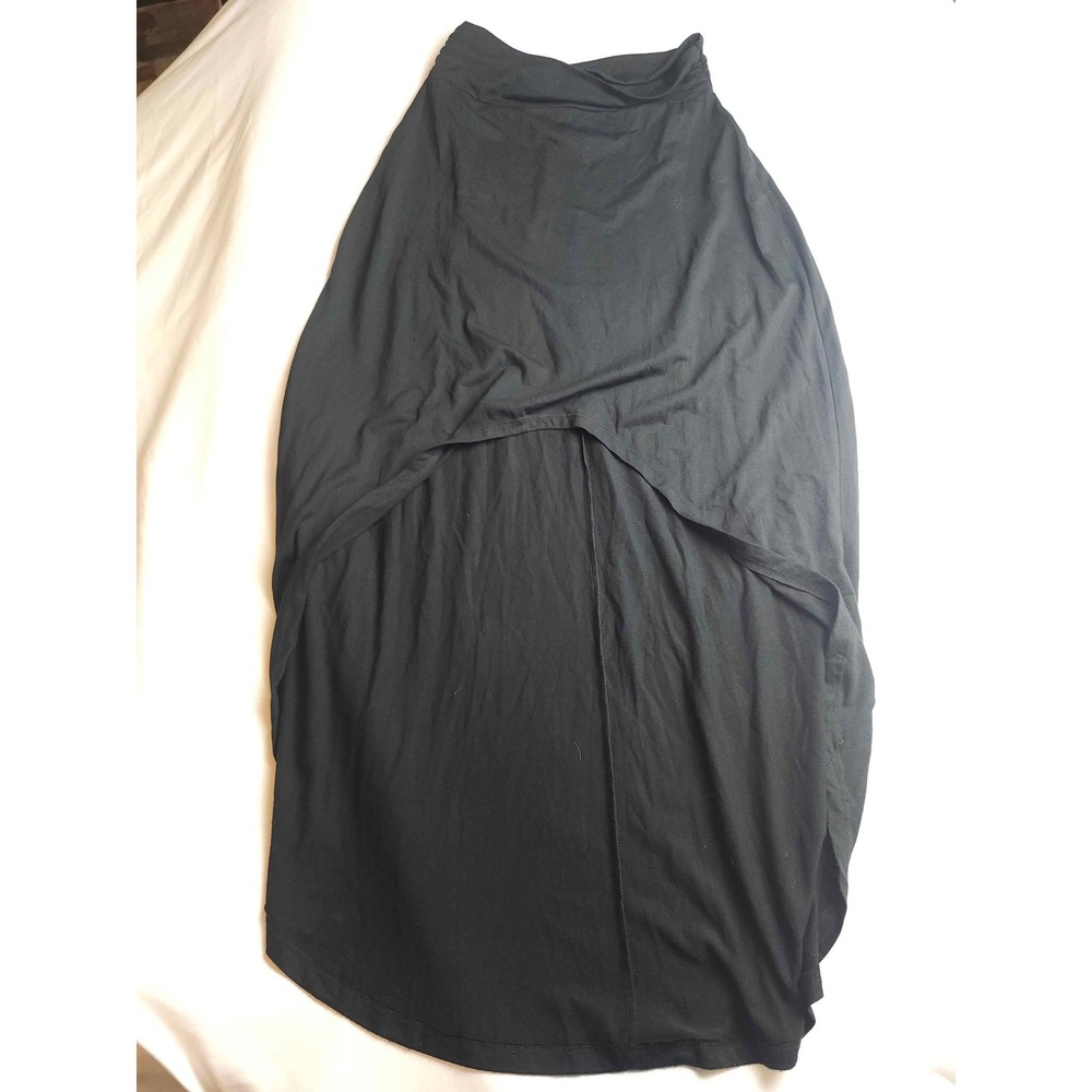 Zenana Outfitters Womens Small Black High Low Skirt Jersey Knit Yoga Waistband
